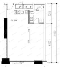 观云1室1厅1卫户型图