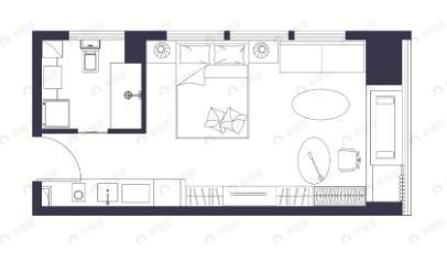 万象瑞都1室1厅1卫户型图