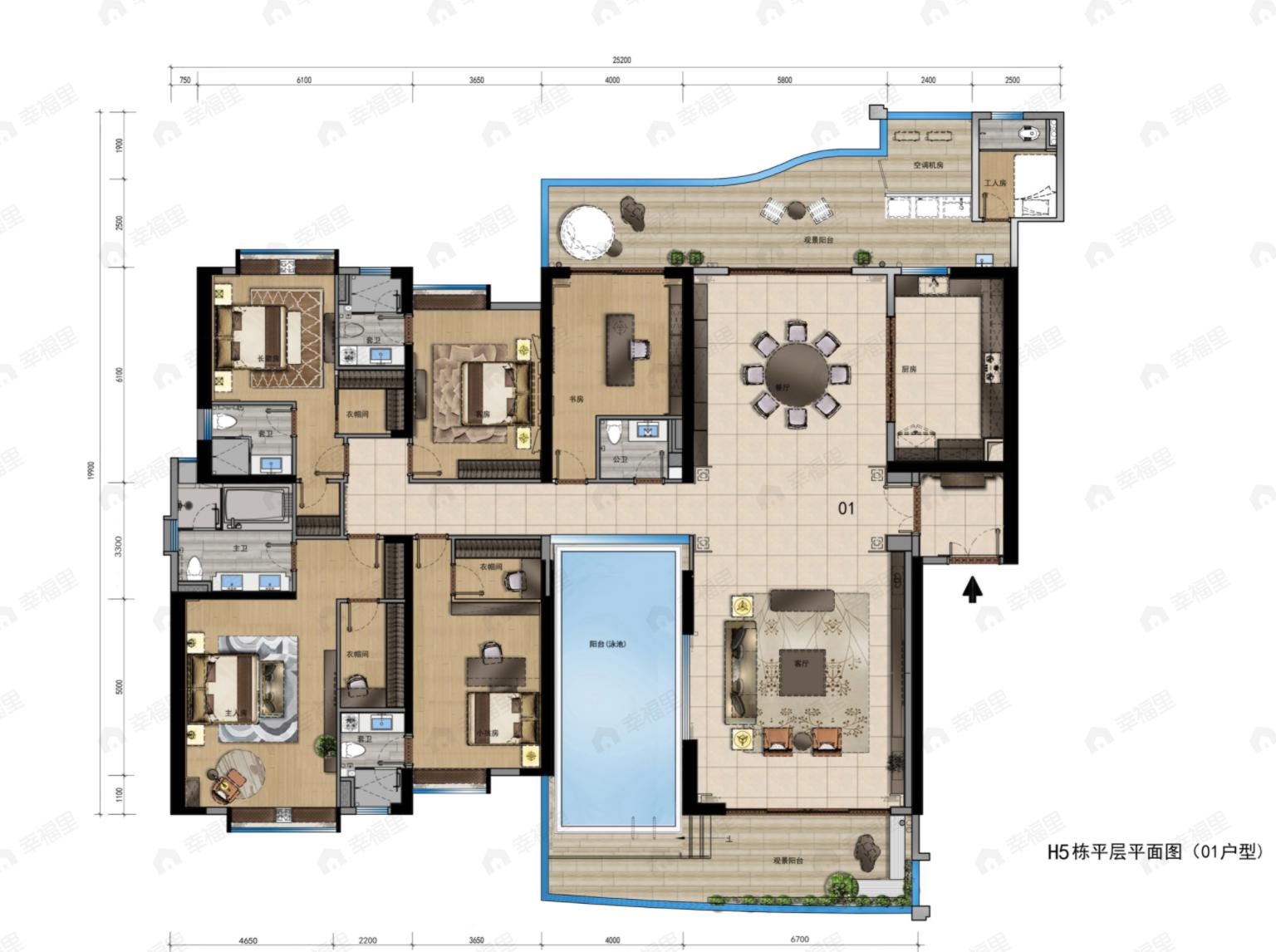华标峰湖御境6室2厅6卫户型图