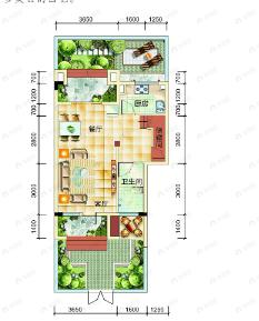 3室2厅2卫建面79平南户型图