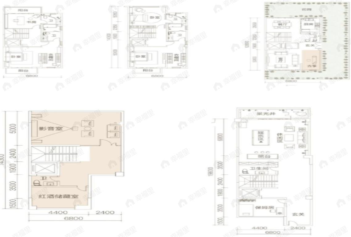 子君山麓城5室2厅7卫户型图