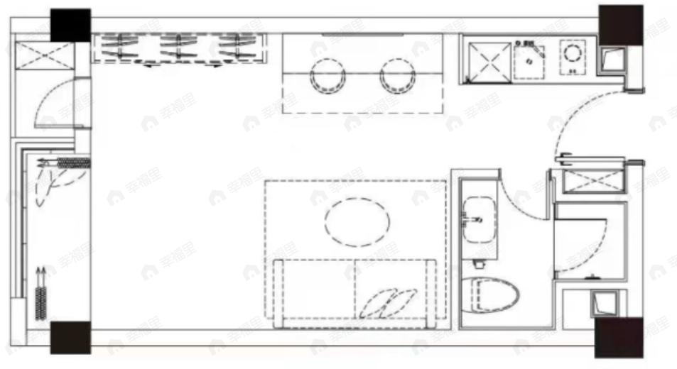 金融街融御滨江公寓1室1厅1卫户型图