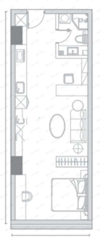 元谷1室1厅1卫户型图