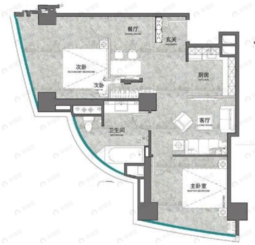 友谊天壤2室2厅1卫户型图