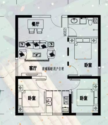 青福新城3室2厅1卫户型图
