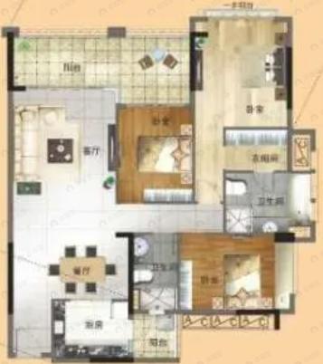 美林湖3室2厅2卫户型图