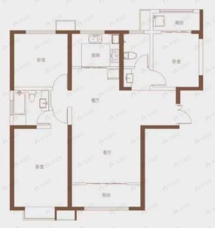 观园壹号3室2厅2卫户型图