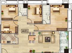 廉江市华境大厦4室2厅2卫户型图
