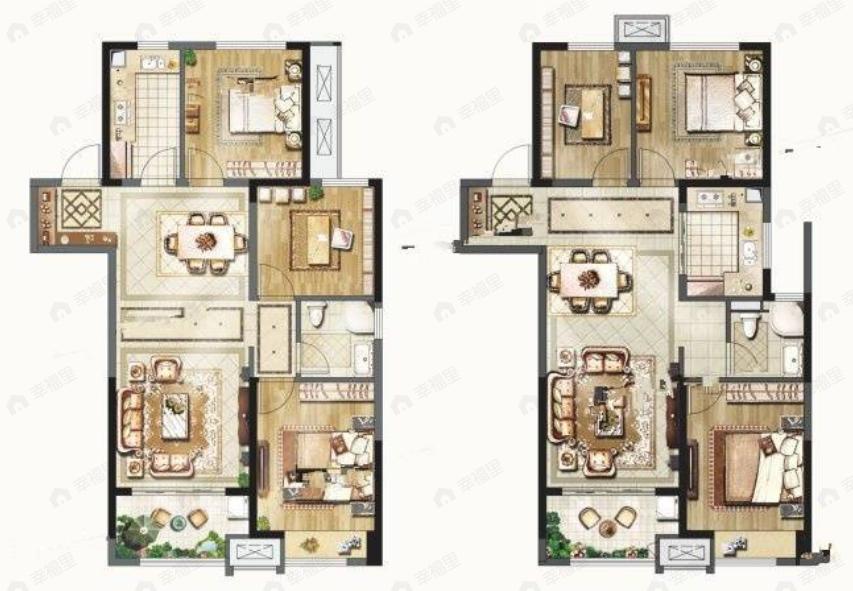 中海阅骊山二期贤庭3室2厅1卫户型图
