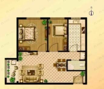 太阳城2室2厅1卫户型图