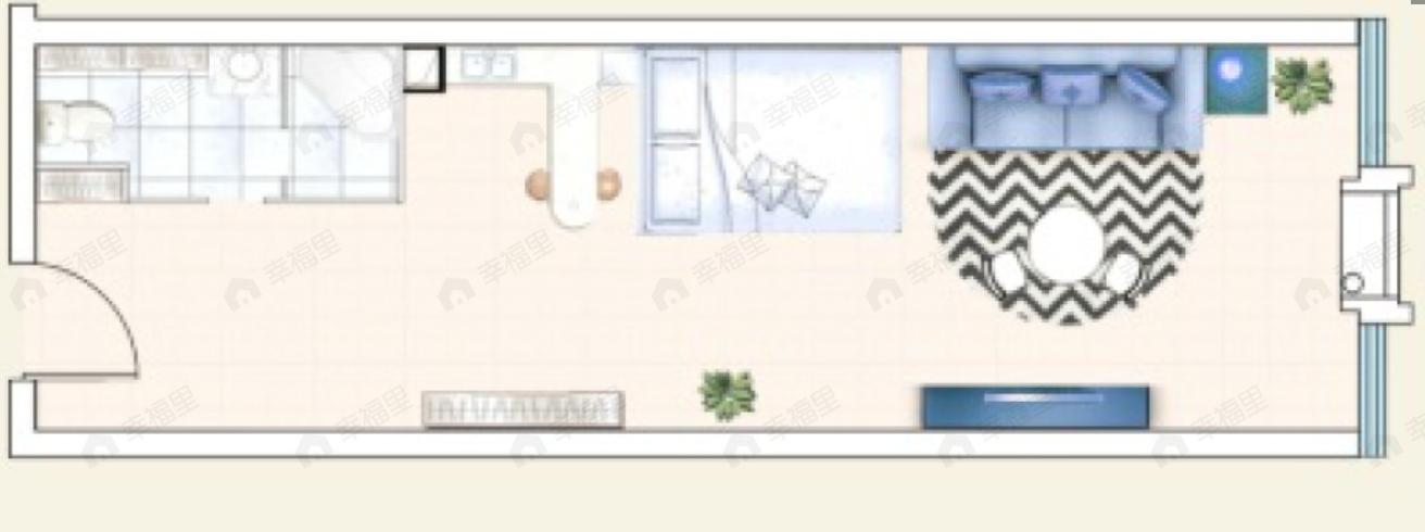 海伦中心1室1厅1卫户型图