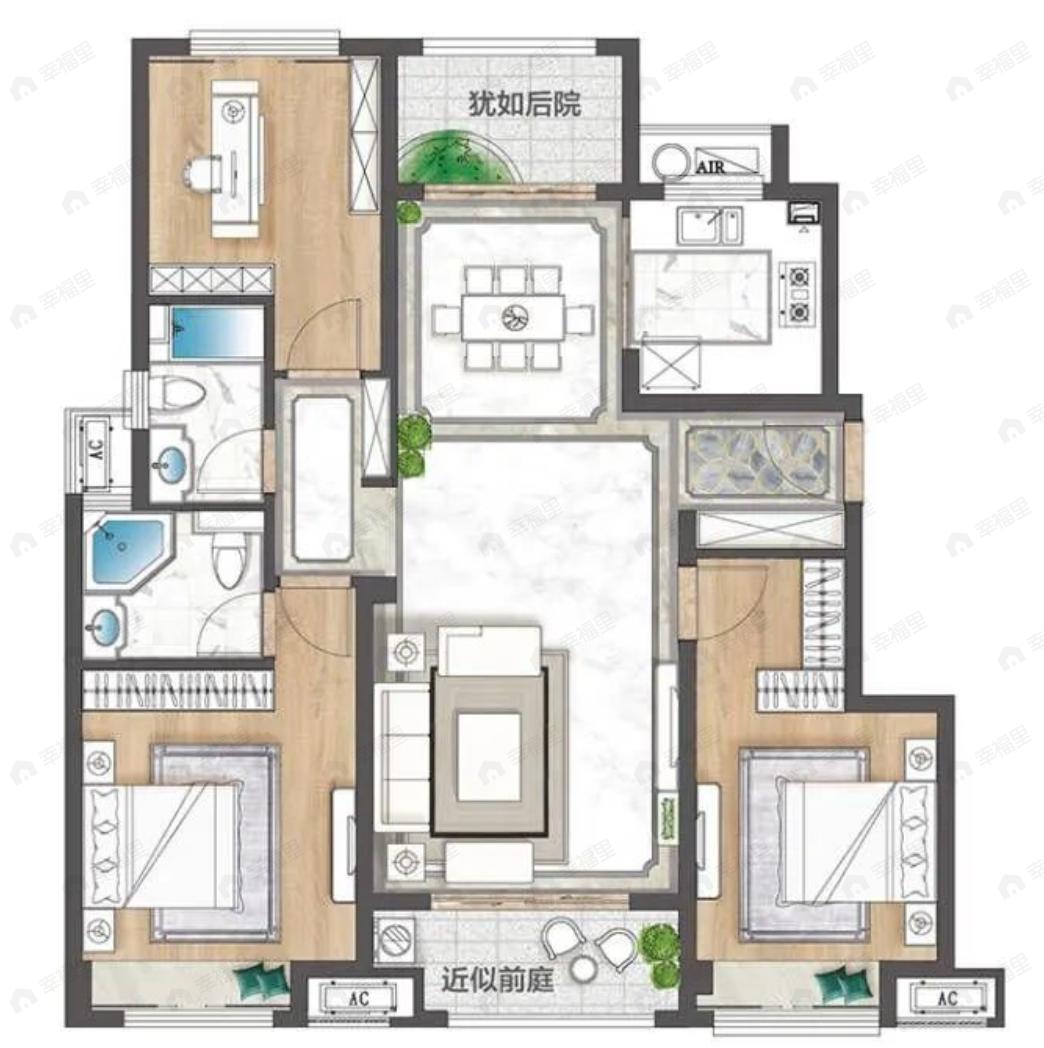广瑞沁园3室2厅2卫户型图