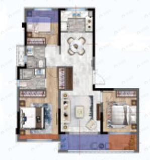 宏地云澜观邸3室2厅2卫户型图