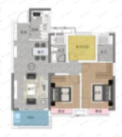 长沙北中心保利时代3室2厅2卫户型图