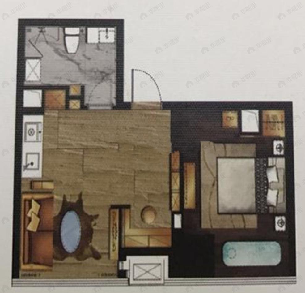 友谊时代广场1室2厅1卫户型图