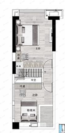 佳兆业滨江四季公寓2室2厅1卫户型图