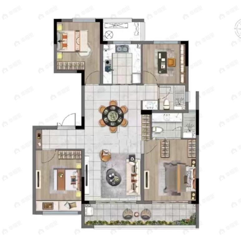 银城青山湖畔4室2厅2卫户型图