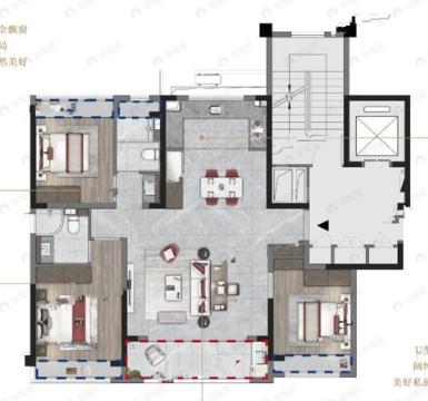 建发联发青云上3室2厅2卫户型图
