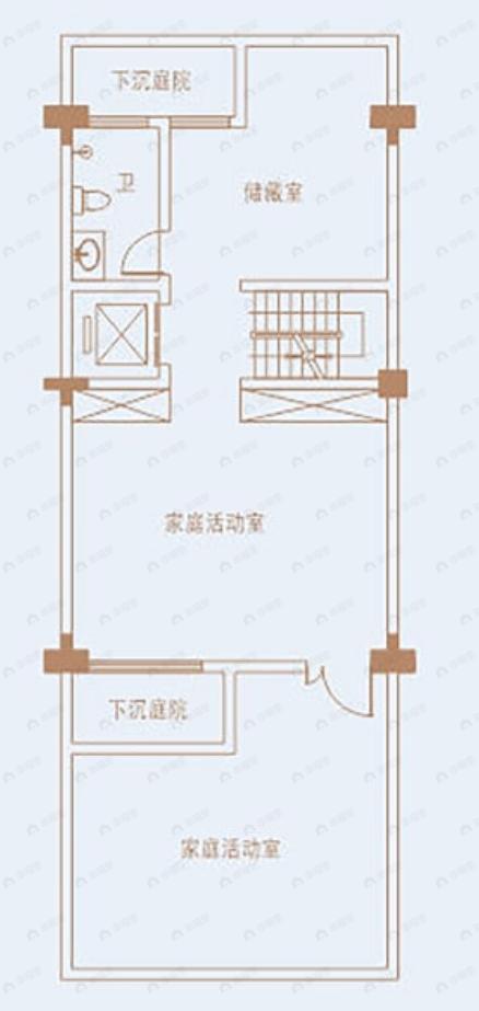 4室2厅6卫建面119平户型图