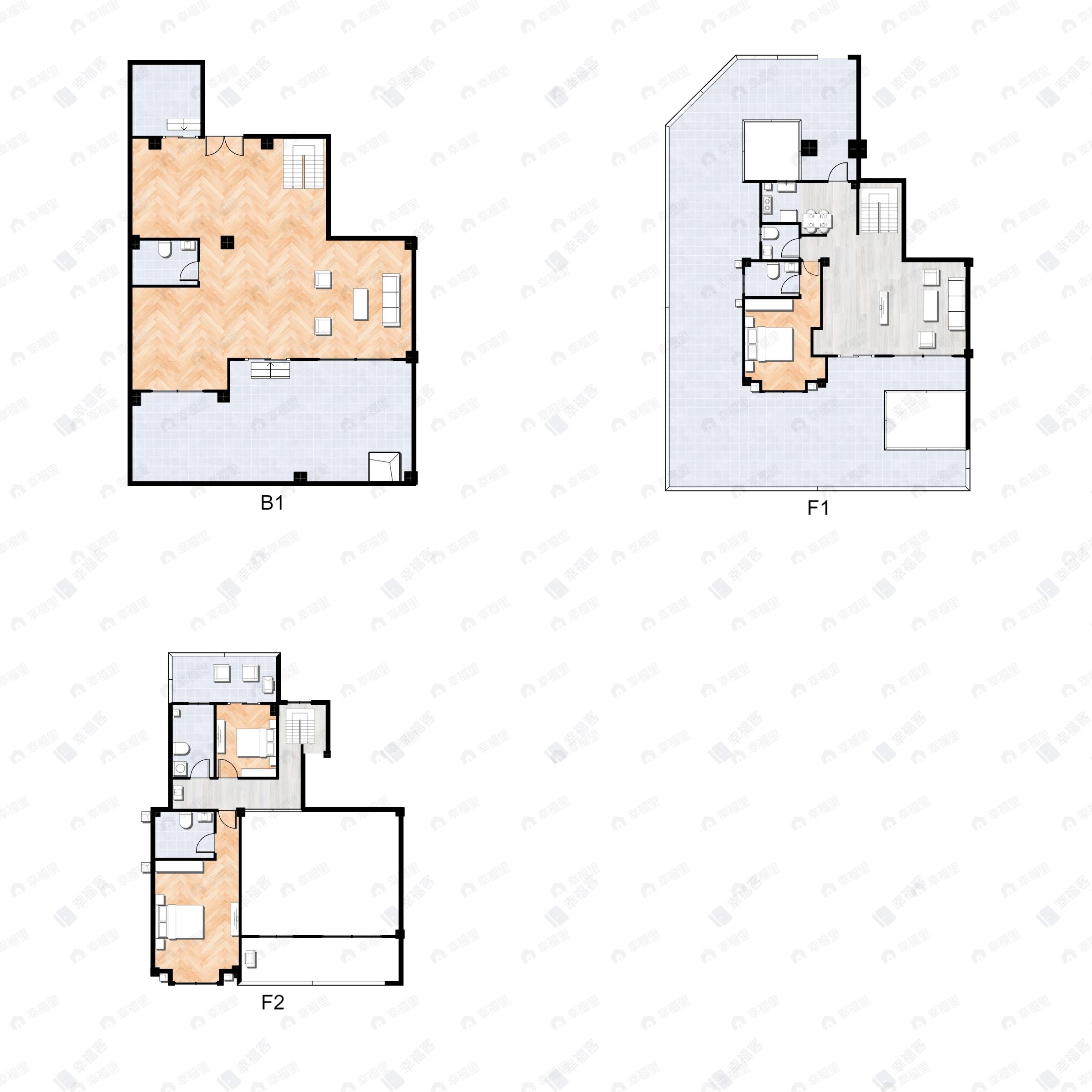 3室3厅5卫建面139平户型图