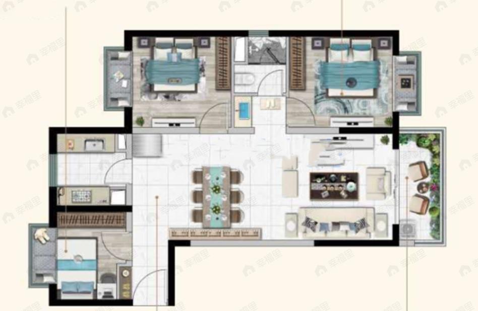 北科建春城大观3室2厅1卫户型图