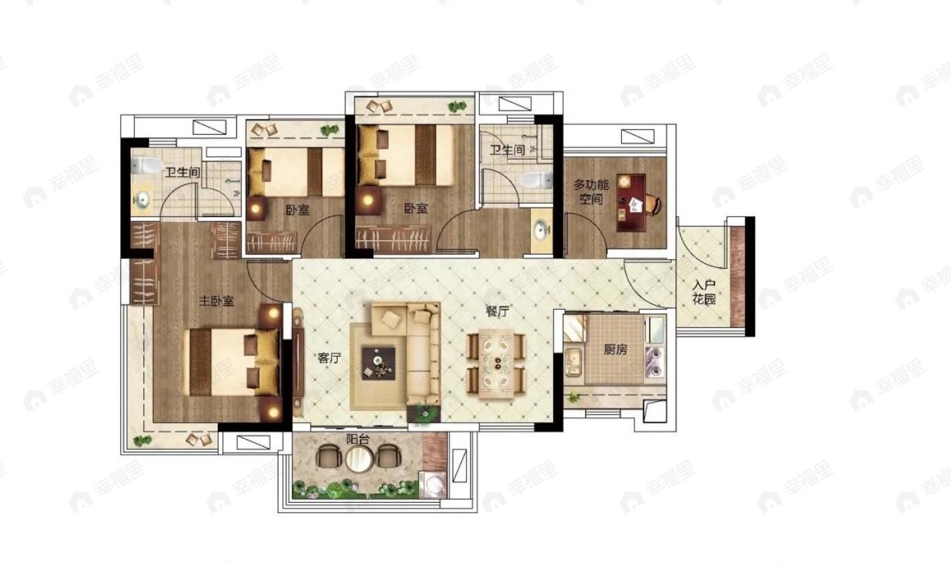 越秀·逸泉锦翠4室2厅2卫户型图