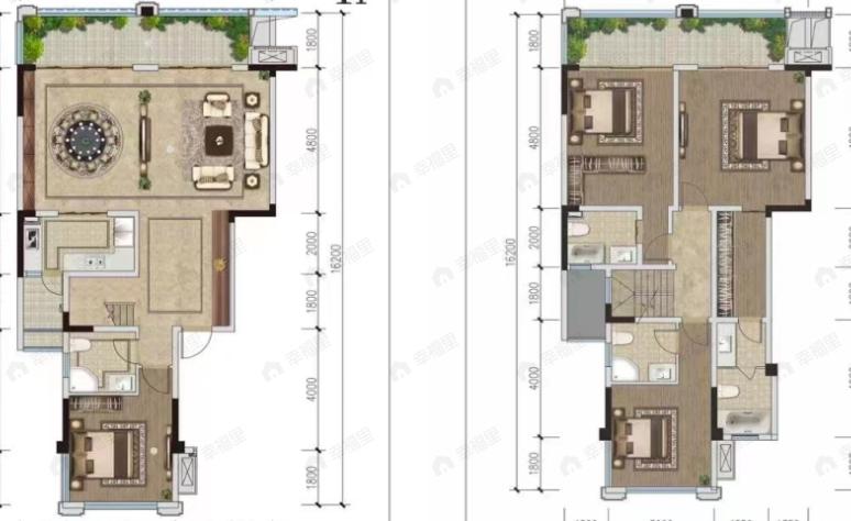 卧龙谷玖号4室2厅4卫户型图