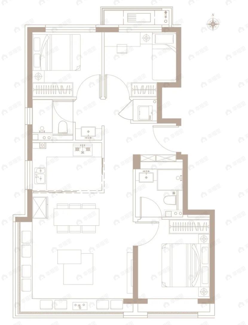 丰禾嘉会3室2厅2卫户型图