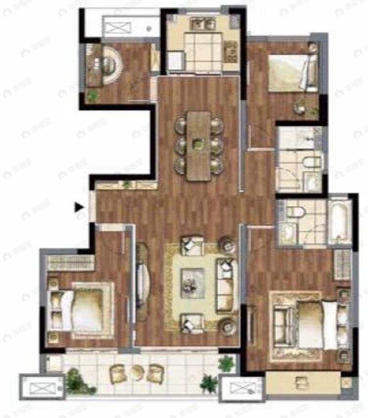 建发御璟湾4室2厅2卫户型图
