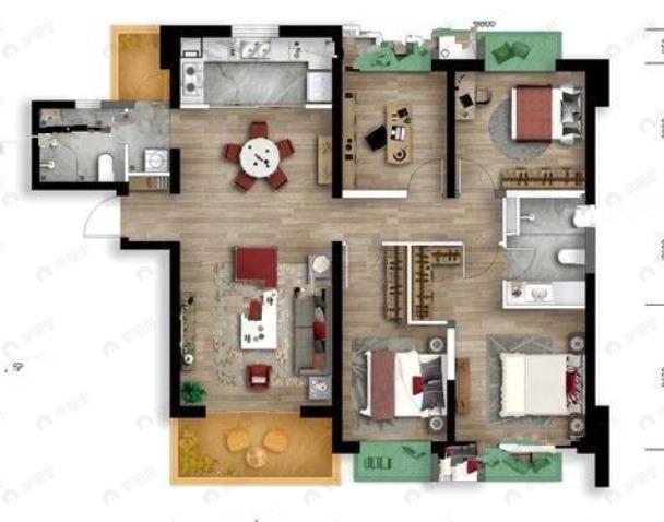 万科金域水岸4室2厅2卫户型图