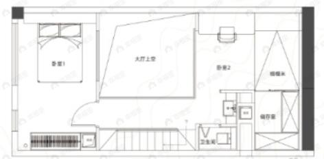 卓伯根19002室2厅2卫户型图