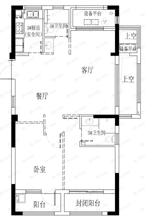 悦香园2室2厅2卫户型图