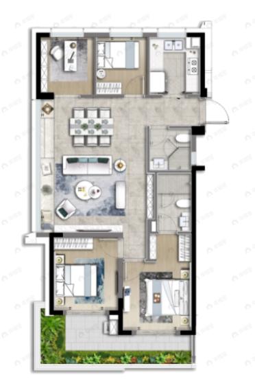 未来城壹号4室2厅2卫户型图