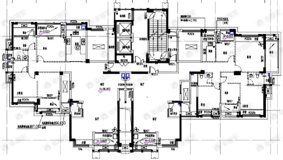 4室2厅2卫建面222平户型图
