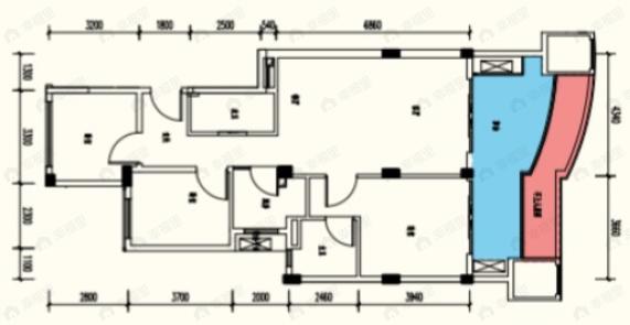 中国青城国际颐养中心3室2厅2卫户型图