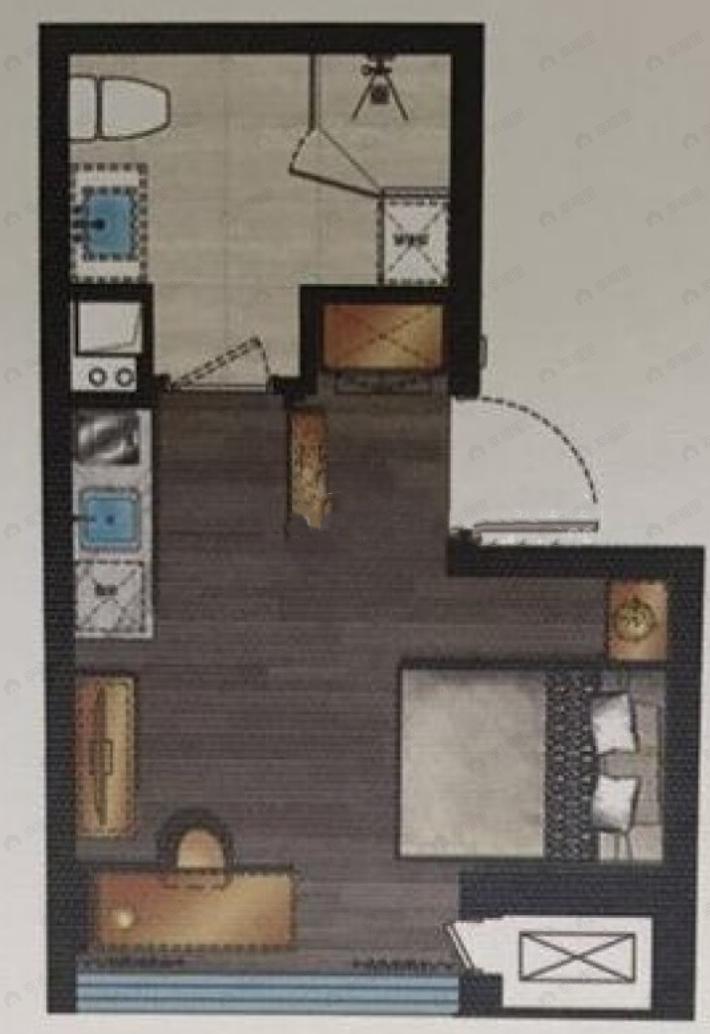 友谊时代广场1室1厅1卫户型图