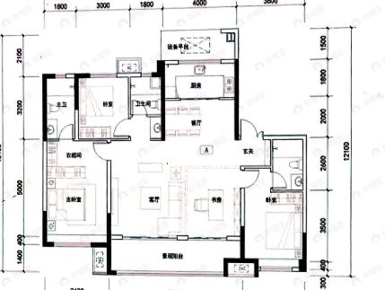 蓝光未来城3室2厅3卫户型图