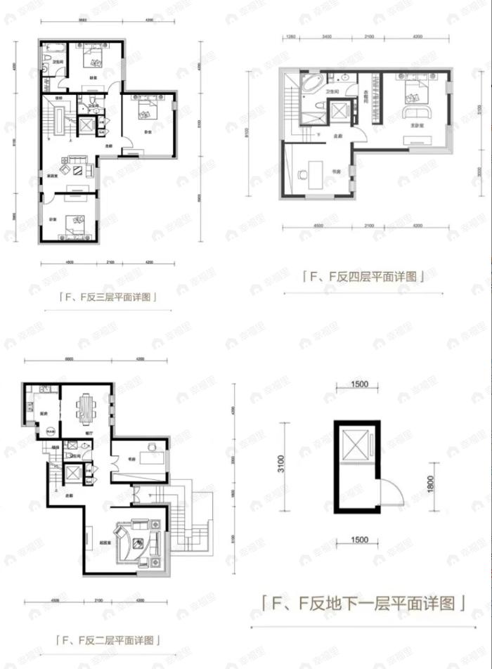 6室3厅4卫建面464平户型图