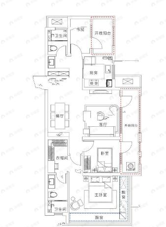 中梁拾光映象3室2厅2卫户型图