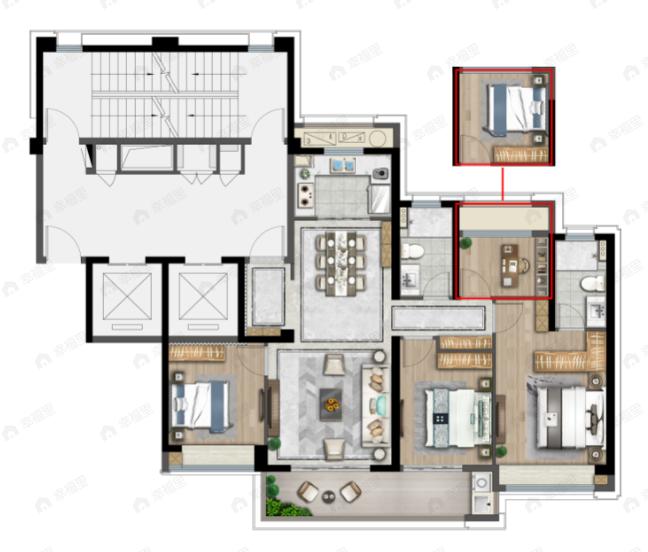 星屿海4室2厅2卫户型图