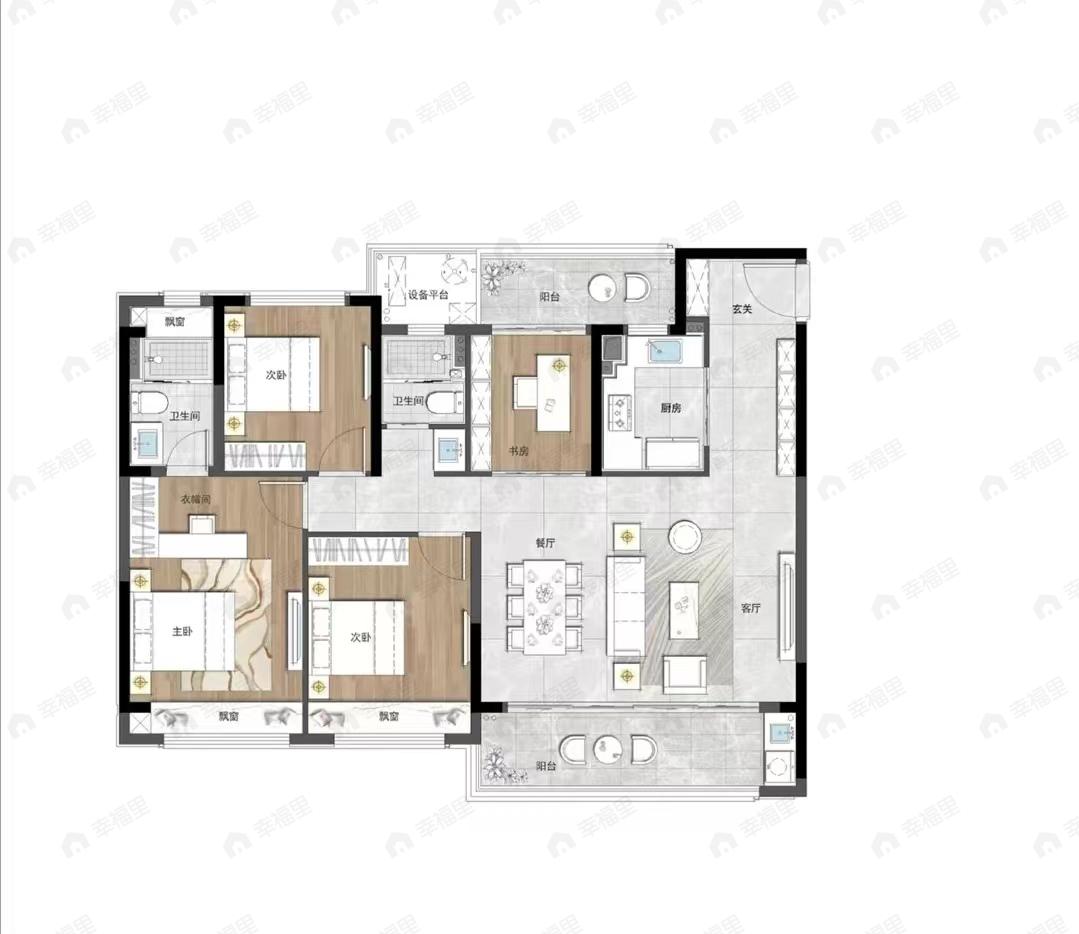 建发天悦云庐4室2厅2卫户型图