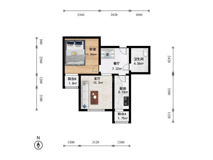 整租·燕保祈东家园(1号院)