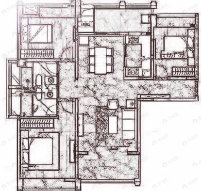 金沙宸宇公馆3室2厅2卫户型图
