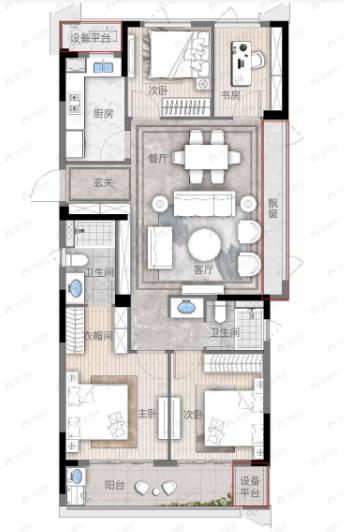 保亿丽云府4室2厅2卫户型图