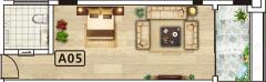 1室1厅1卫建面45平户型图
