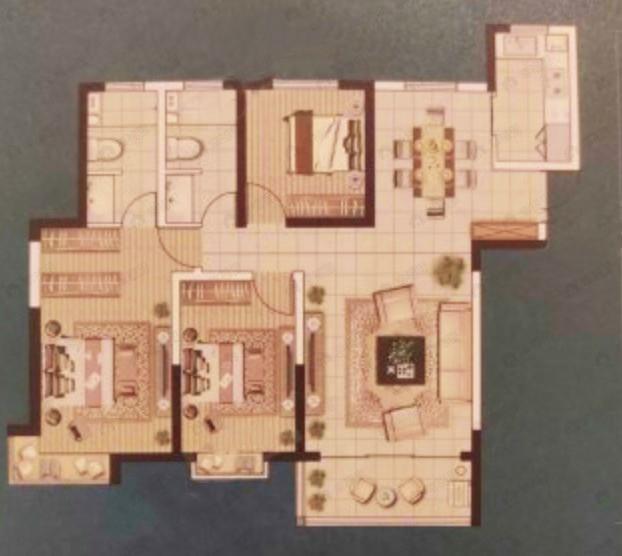 城乡居壹号苑3室2厅2卫户型图