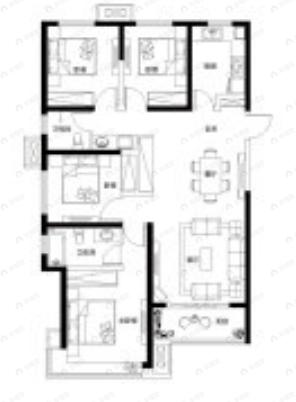 高科麓湾国际社区4室2厅2卫户型图