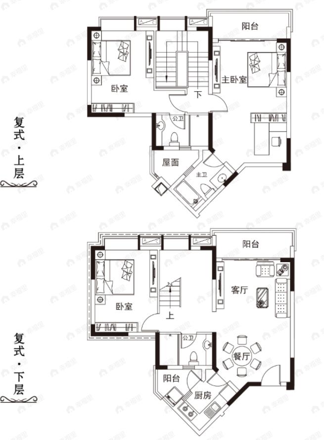 合和新城4室2厅3卫户型图