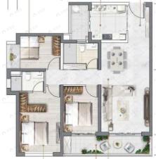 俊云峰3室2厅2卫户型图