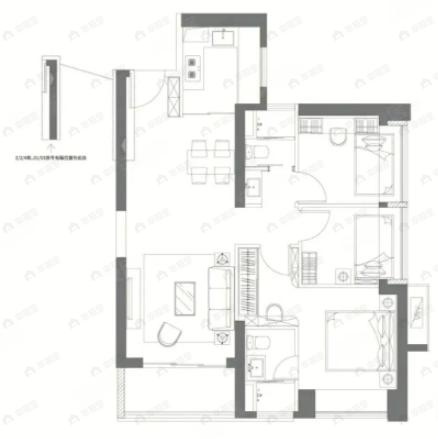 合正观澜汇云庭3室2厅2卫户型图